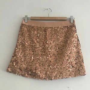 Forever 21 rose gold sequin skirt